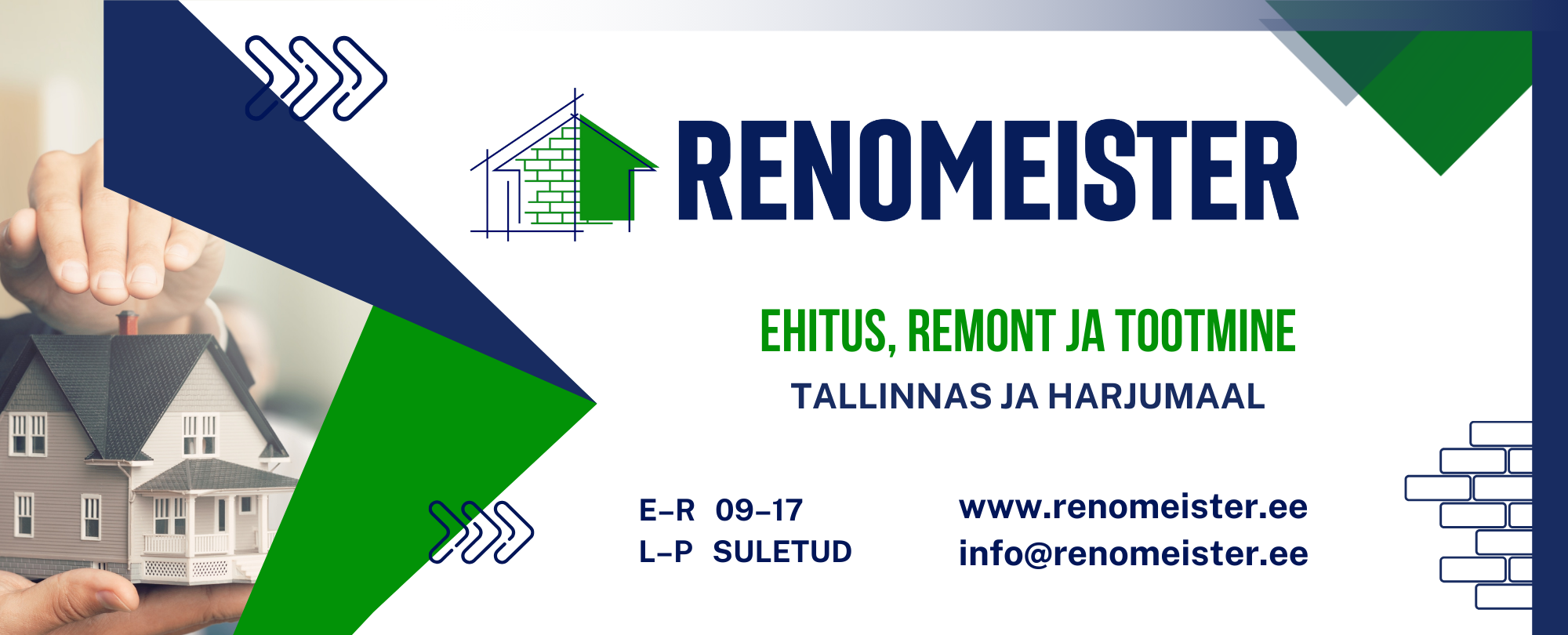 Renomeister – ehitus, remont ja tootmine Tallinnas ja Harjumaal.